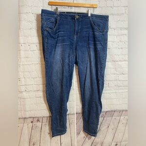 Democracy Womens Plus Size 20W Ab-Tech Medium Wash 5 Pocket Jeans